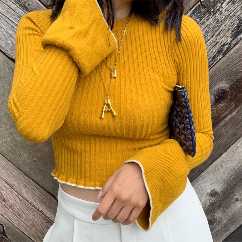 Forever 21 Golden Ribbed Sweater